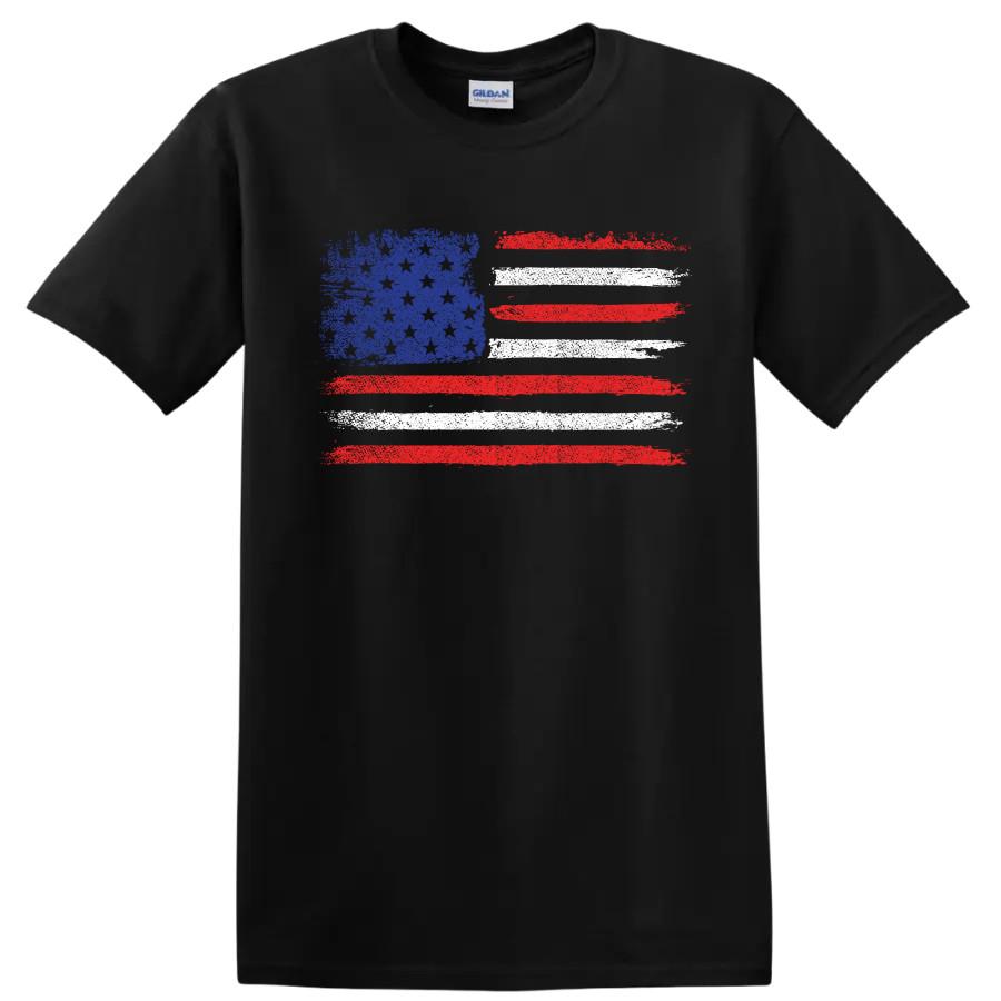 American Flag Distressed T Shirt Patriotic Vintage Freedom Tee