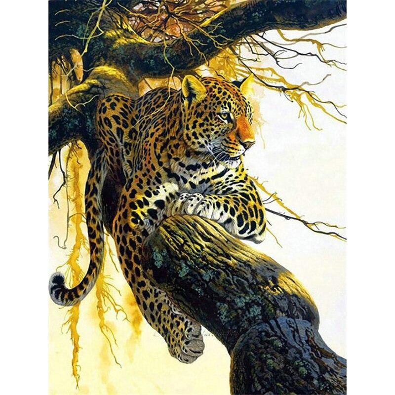 DIY 5D алмазная живопись снежные барсы Алмазная вышивка пейзажи животные вышивка крестиком полная круглая дрель домашний декор подарок