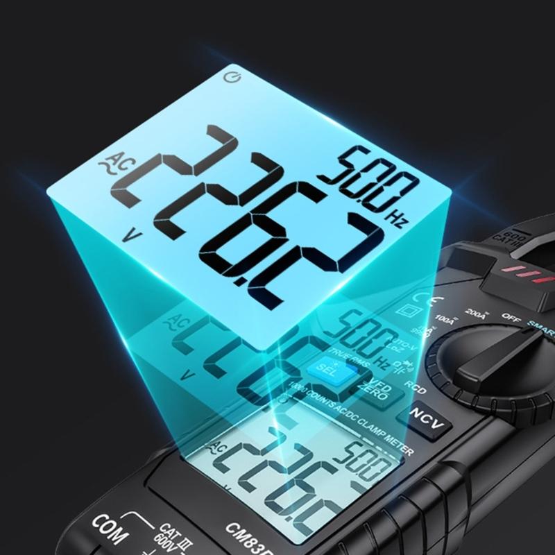 Портативный токоизмерительный клещевой прибор 200А True RMS AC/для DC Ток Напряжение VFD Измеритель 10000 отсчетов Сопротивление Емкость Диод Измеритель