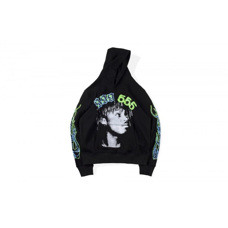Mens Hooded Sweatshirt Set Spider Web Letter Print Streetwear Teens Youth Casual