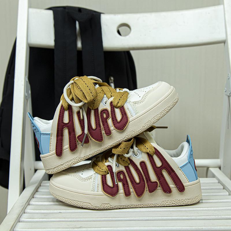 Женская обувь Мужская классическая хип-хоп обувь Y2K для скейтбординга Модные кроссовки Letters Bread для пар Студенты Спорт на открытом воздухе Повседневная обувь