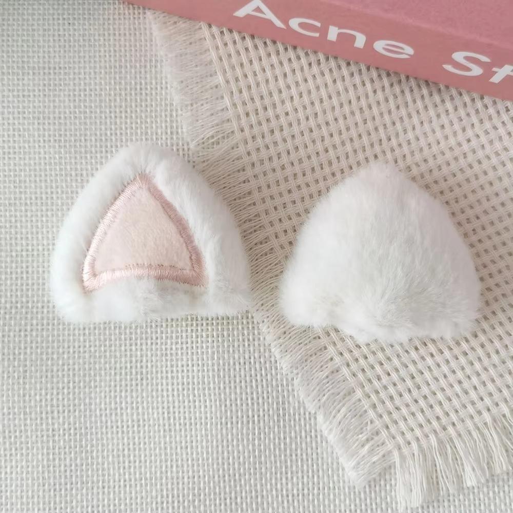 2PCS Soft Plush Plush Cat Ears Fluffy DIY Ear Appliques for Hat Headband Garment Decoration