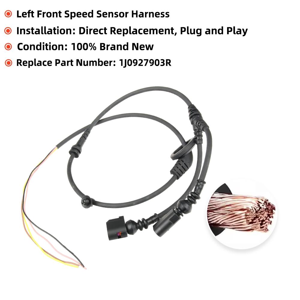 1J0927903R Left Front Speed Sensor Wiring Harness for VW Golf 1998-2014 for VW Beetle Cabrio 1J0 927 903 R Loom Harness Assembly