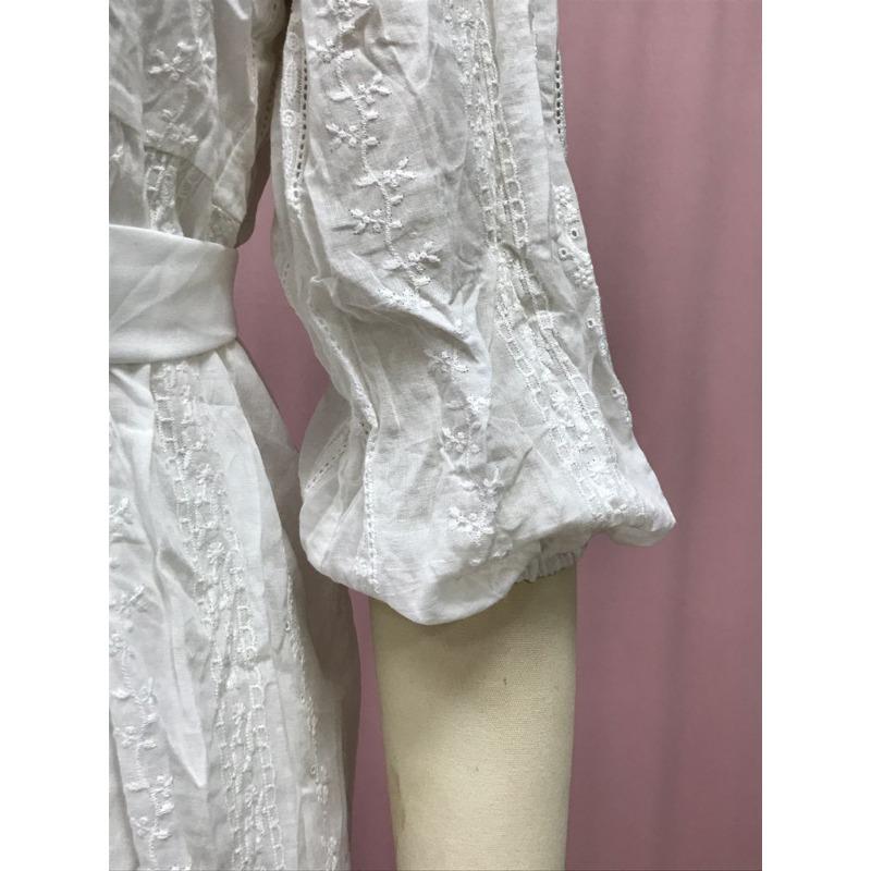 Women's Summer V-neck Long-sleeved Sweet Lace-up Ruffle Short Dresses