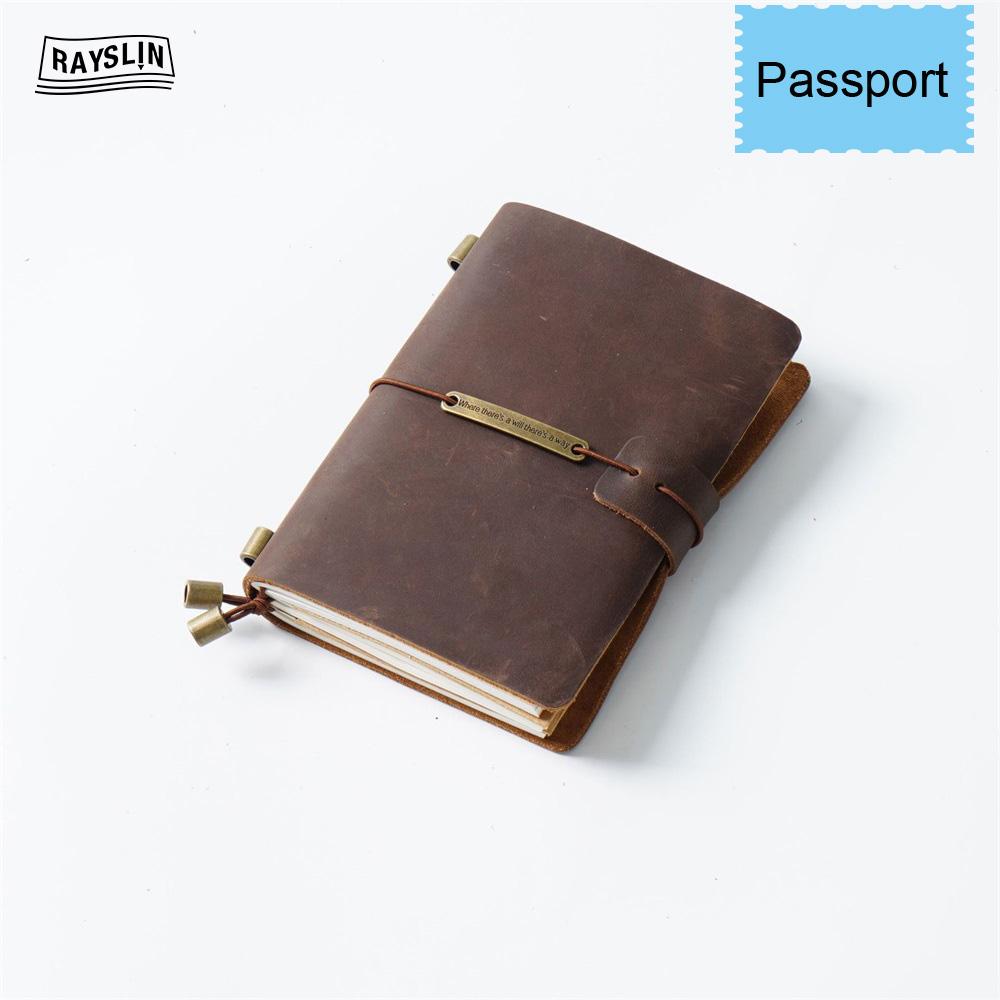 7 Colors 4 Sizes Travel Journal Genuine Leather Cover Handmade Notebook DIY A5 Diary Office School Note Book Free Embossing Name