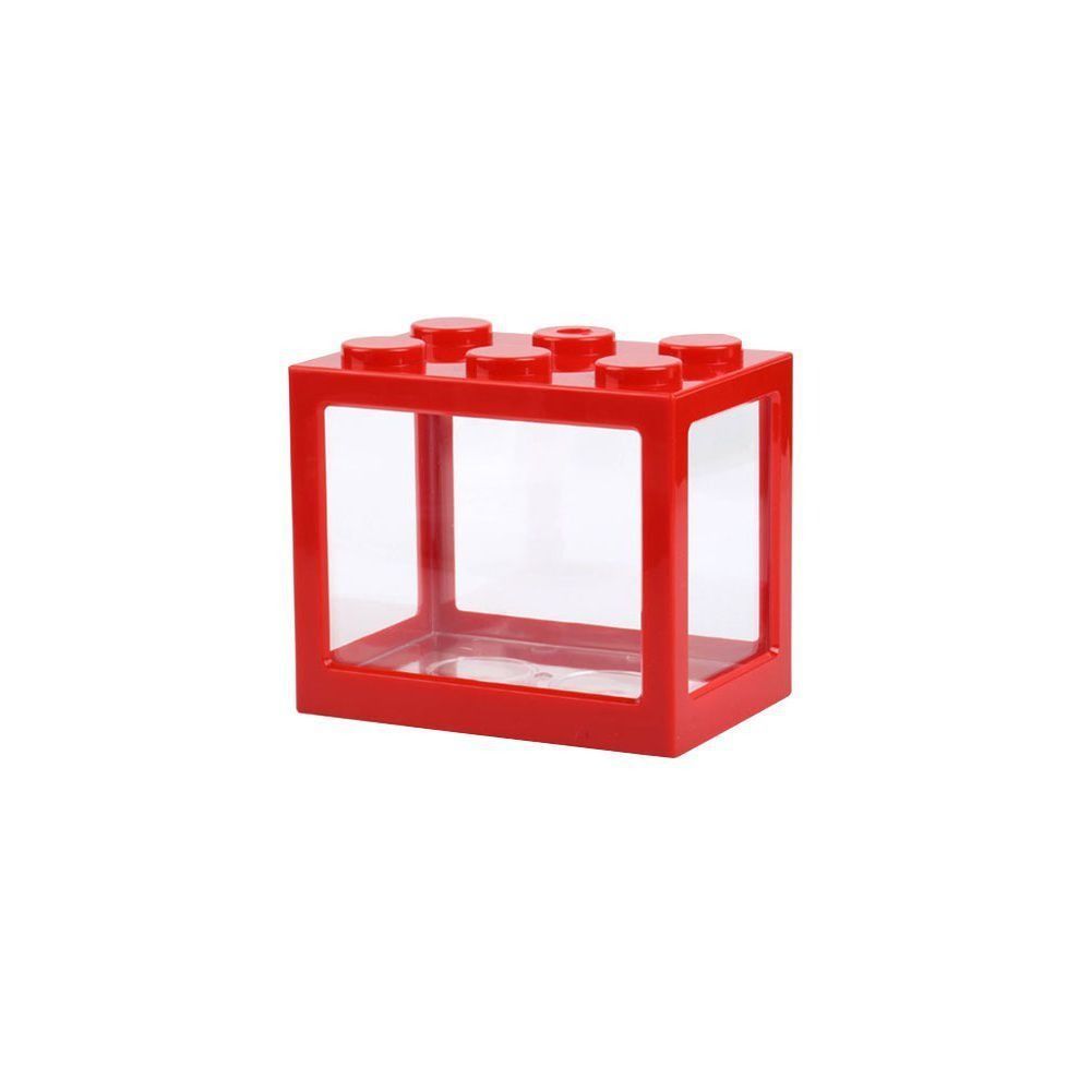 LED Lamp Betta Fish Tank Plastic Breeding Box Creative Building Block Aquarium Desktop Ornament