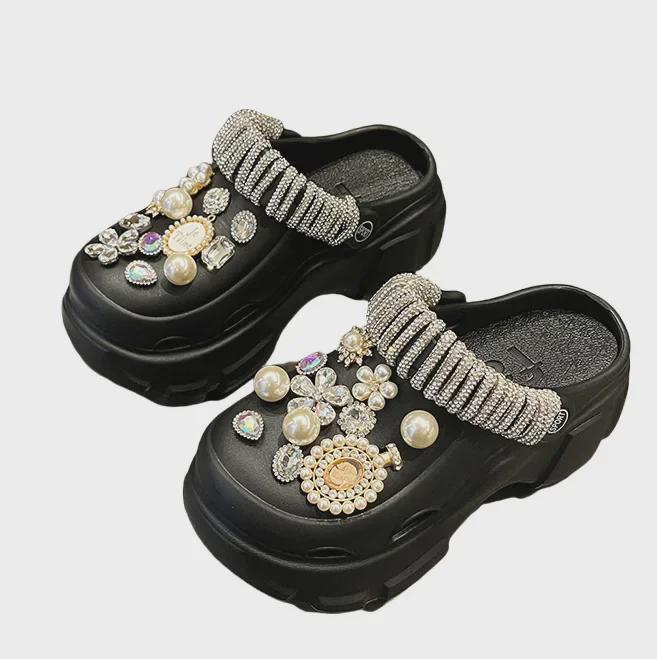 Лето 2024 года, женские модные нескользящие пляжные полутапочки с увеличенным голенищем