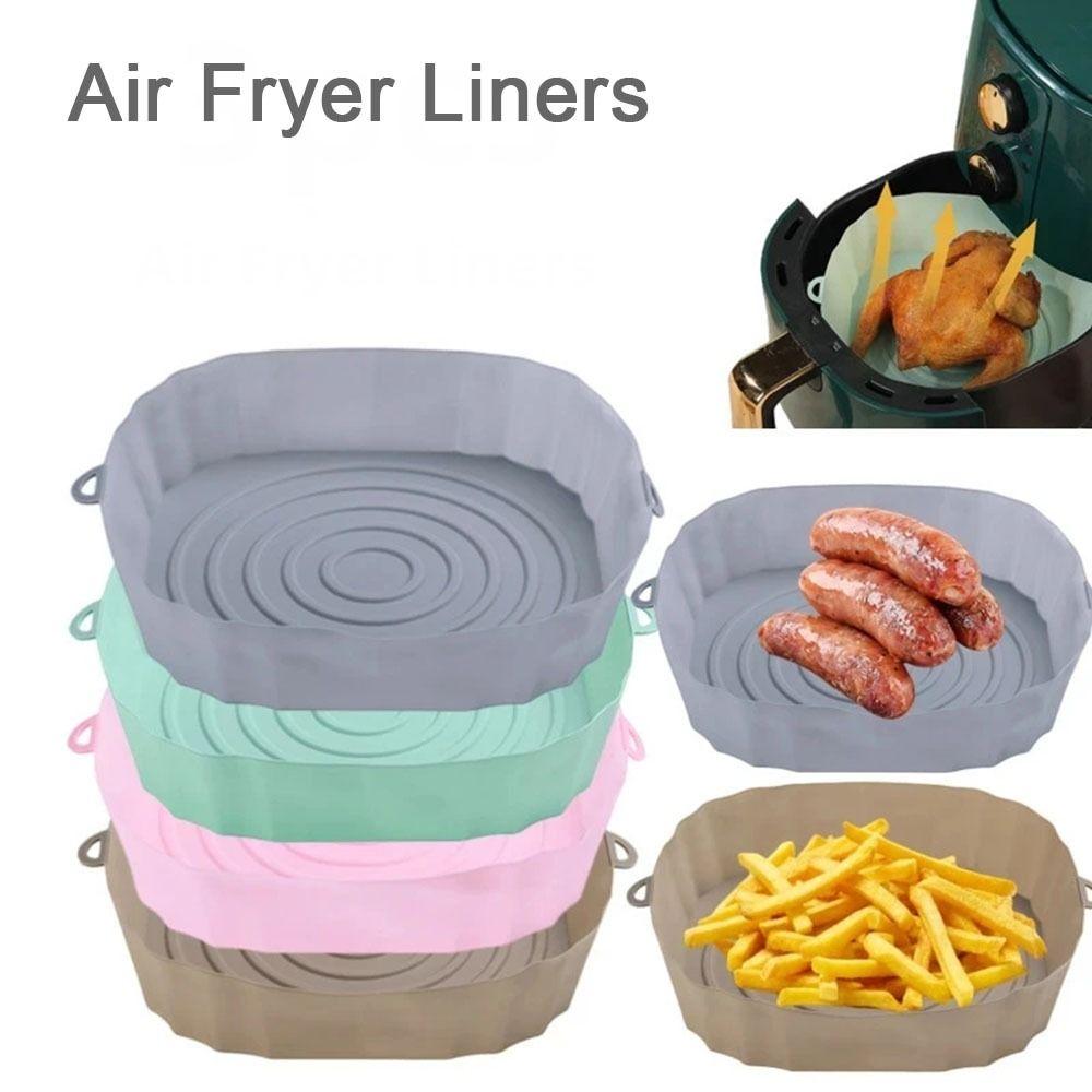 1Pcs For Air Fryer Air Fryer Silicone Pot Heating Baking Pan Baking Basket Soft Bakeware Liner