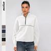 Half Zip Hoodie Women's Trendy Sportswear Contrasting Long Sleeved Design Top Pullovers & Long Sleeves Women’s