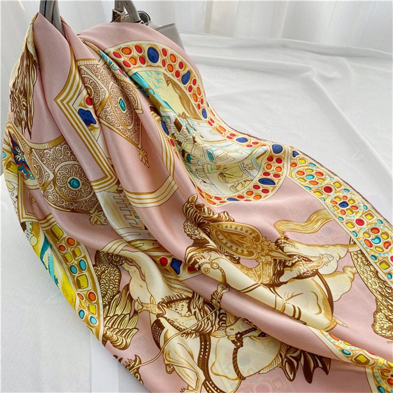 110*110 см квадратный шелковый шарф женский модный принт маленький шейный платок офисный женский пояс для волос носовой платок женский платок шаль шарф