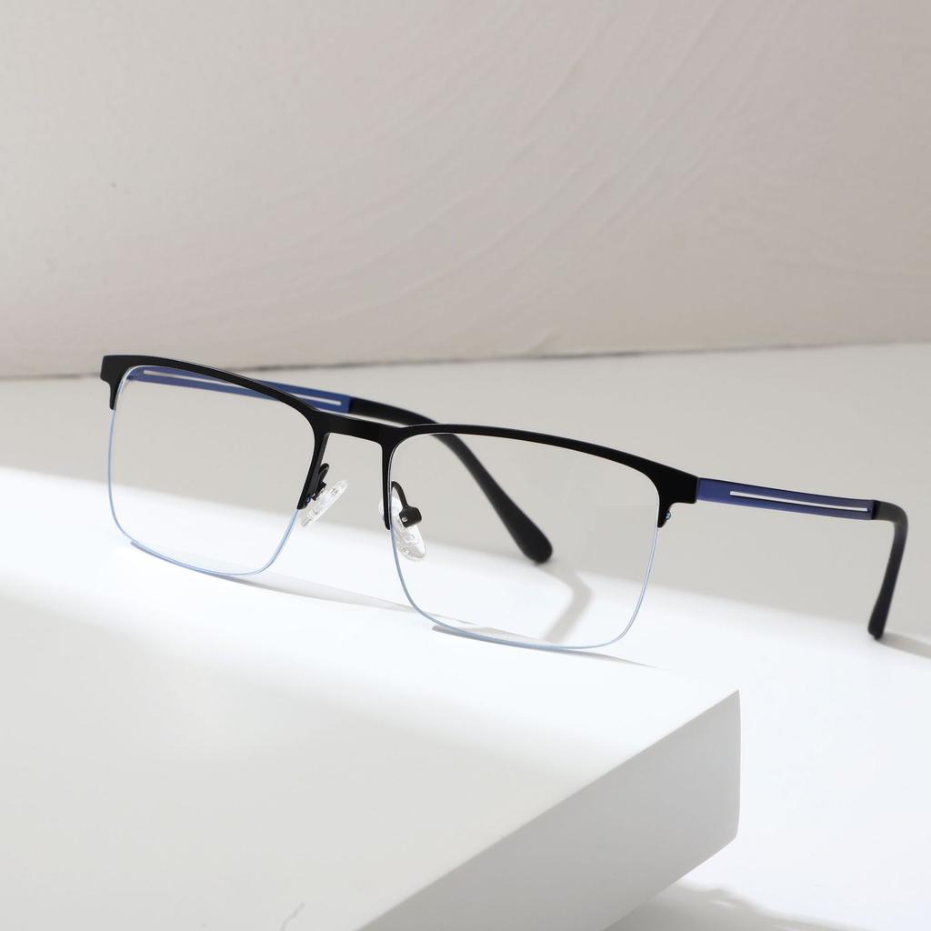Sven Half-Frame Business Men's Miopia Glasses Square Frame Universal Casual Metal Glasses Frame Small Frame