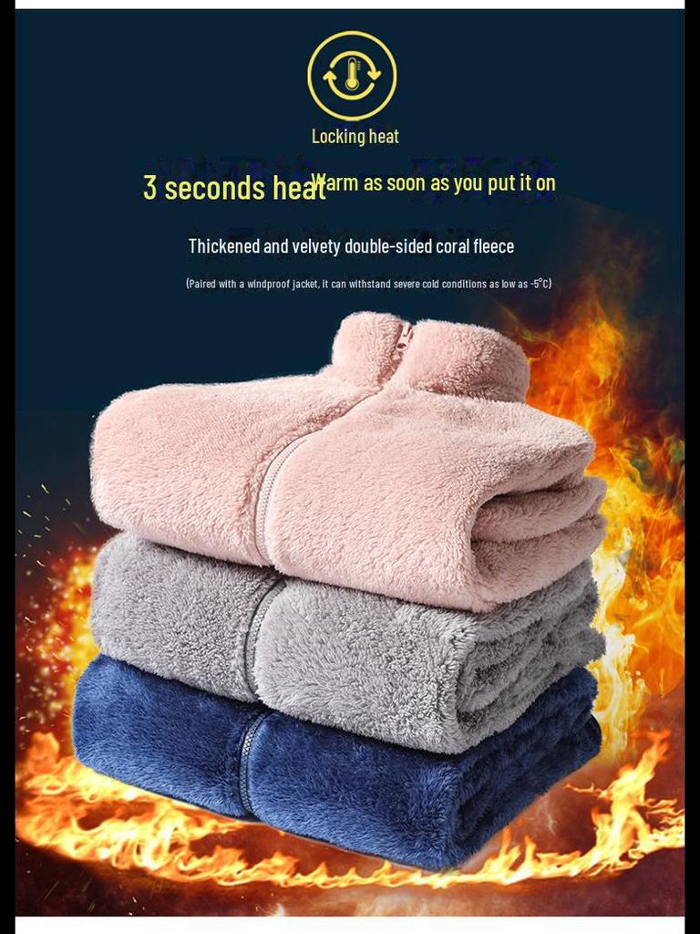 Женская и мужская двухсторонняя куртка из кораллового флиса - толстый, теплый флис для использования на открытом воздухе