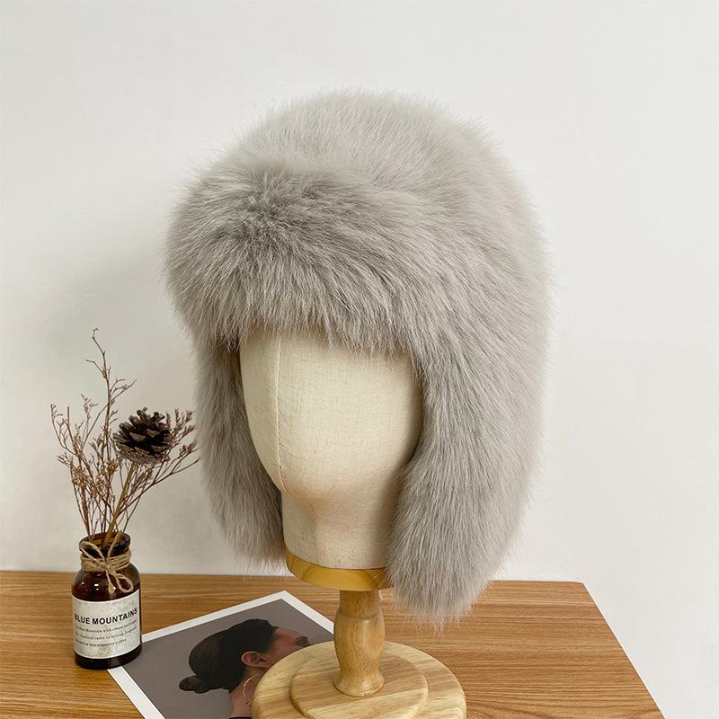 Волосатая детская зимняя кожаная утолщенная теплая защита ушей холодная шапка велосипедная сумка голова холодная снежная шапка