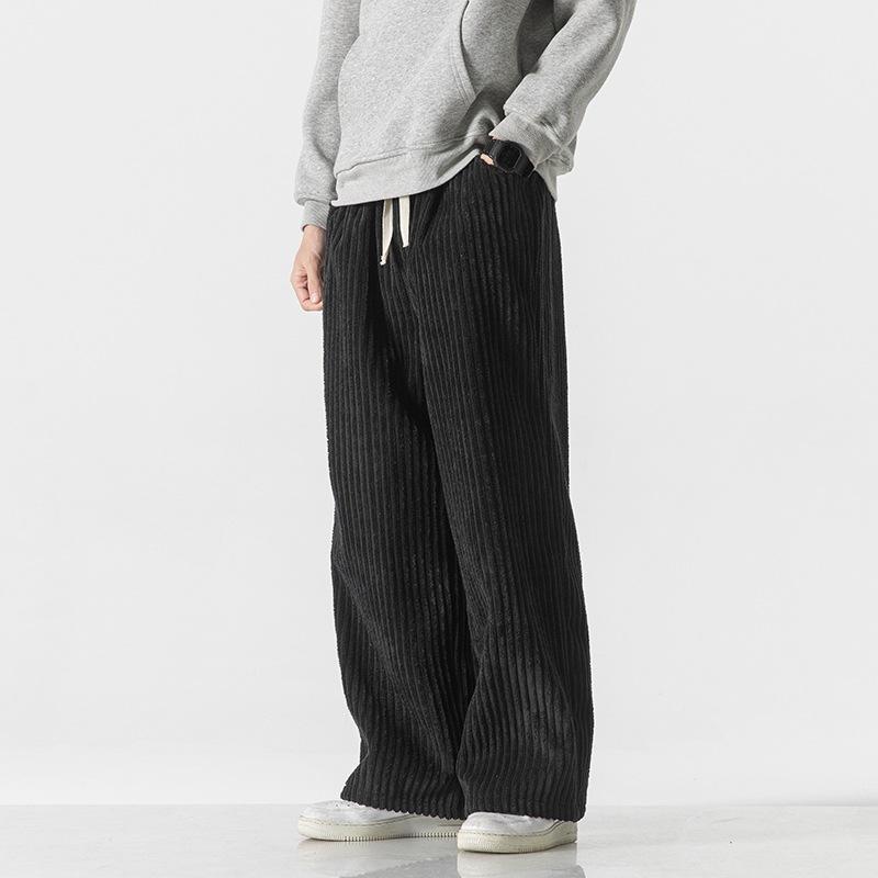 Autumn and Winter Large Size Japanese Retro Men's and Women's Casual Pants Straight-leg Pants Wide-leg Pants