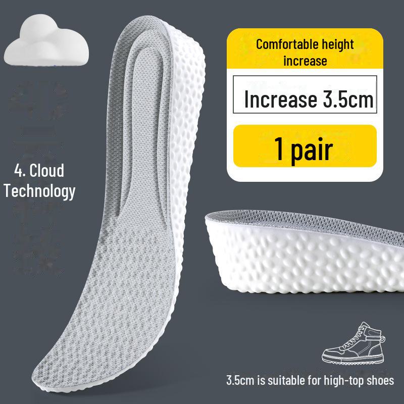 Stealth Comfort Insoles: Invisible Height Boost, Shock Absorption, Sweat Deodorizing for Men’s and Women’s Sports & Martin Boots AJ1