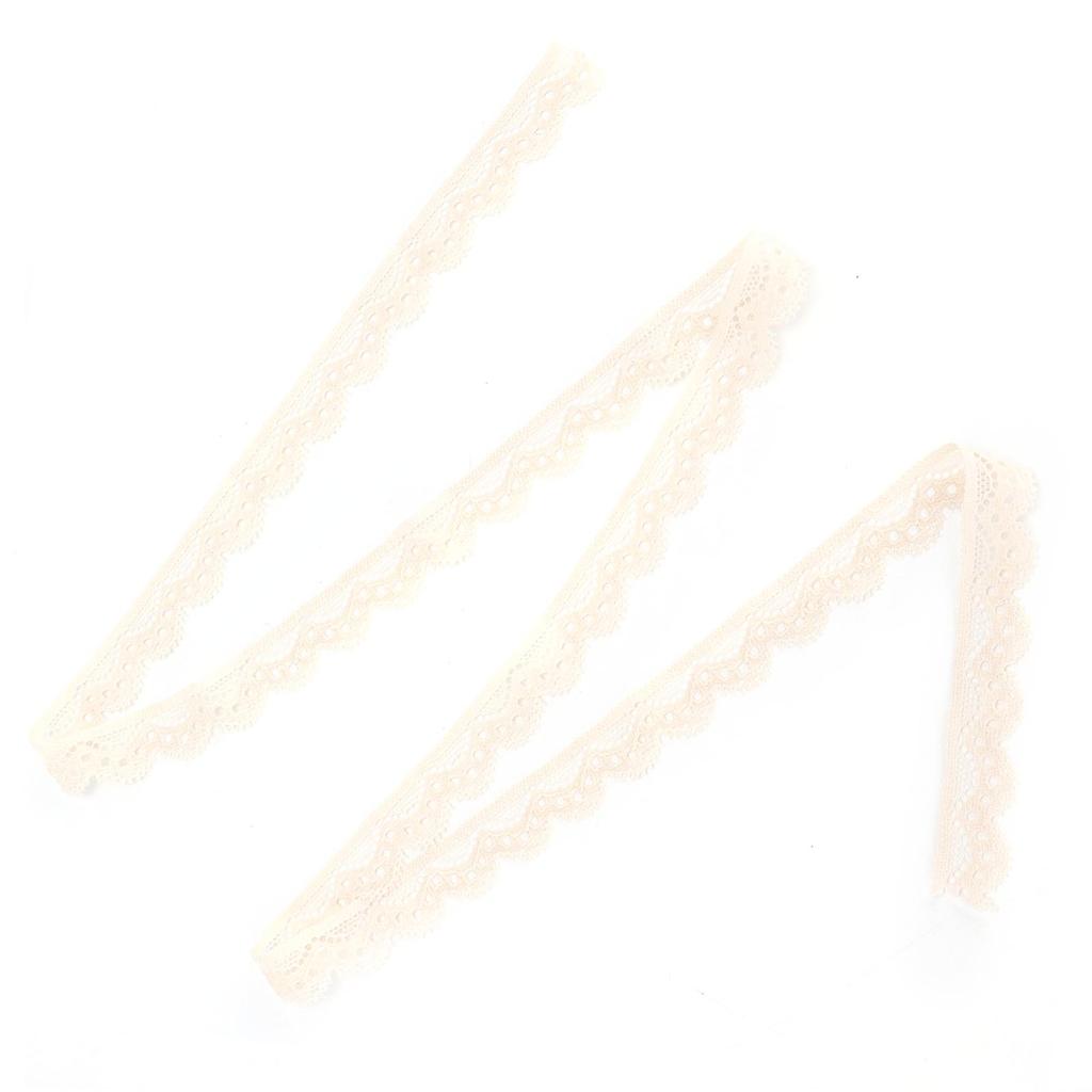 10 Yard Lace Ribbon 1.5cmWidth Beige Single Side Wavy Nylon for Jewelry Design Flower Arrangement