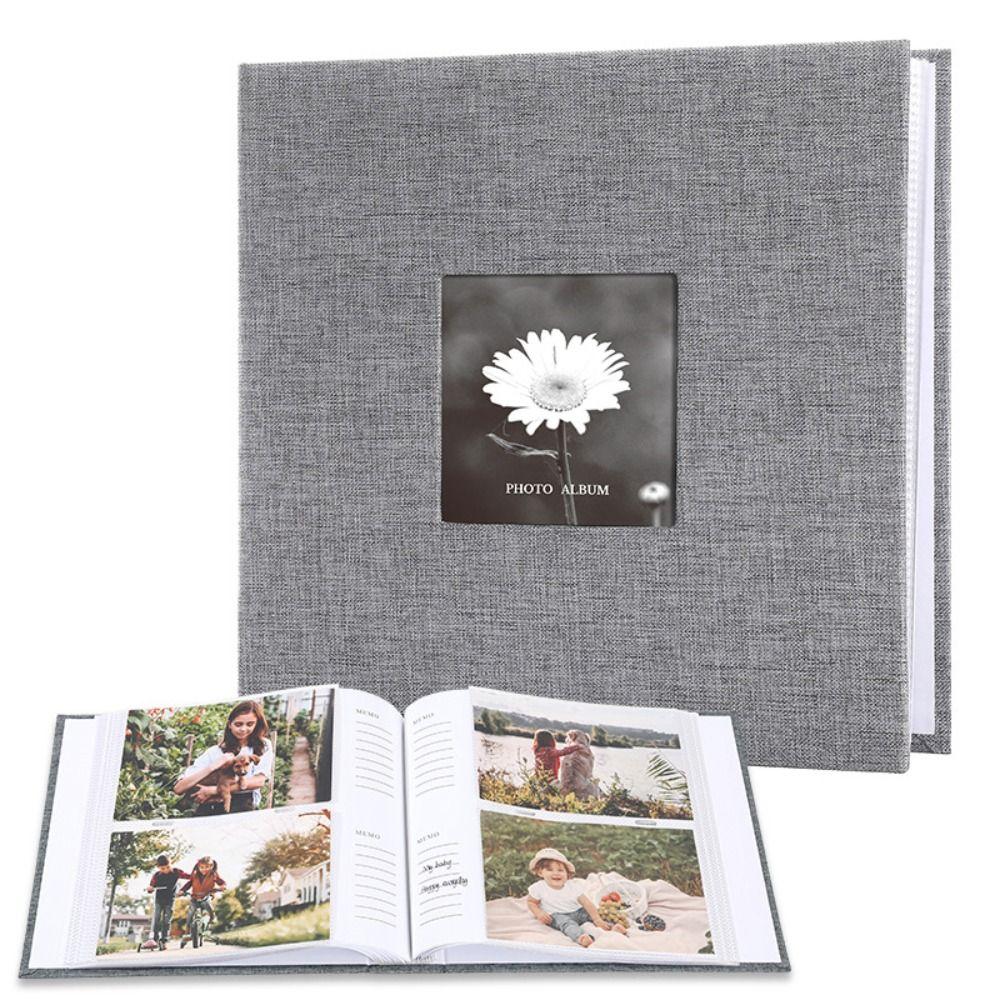 6in Linen Cover Photo Album Interleaf Type 200/300Pics Large Scrapbook Album Gift 100 Pages Memory Book Baby Growth