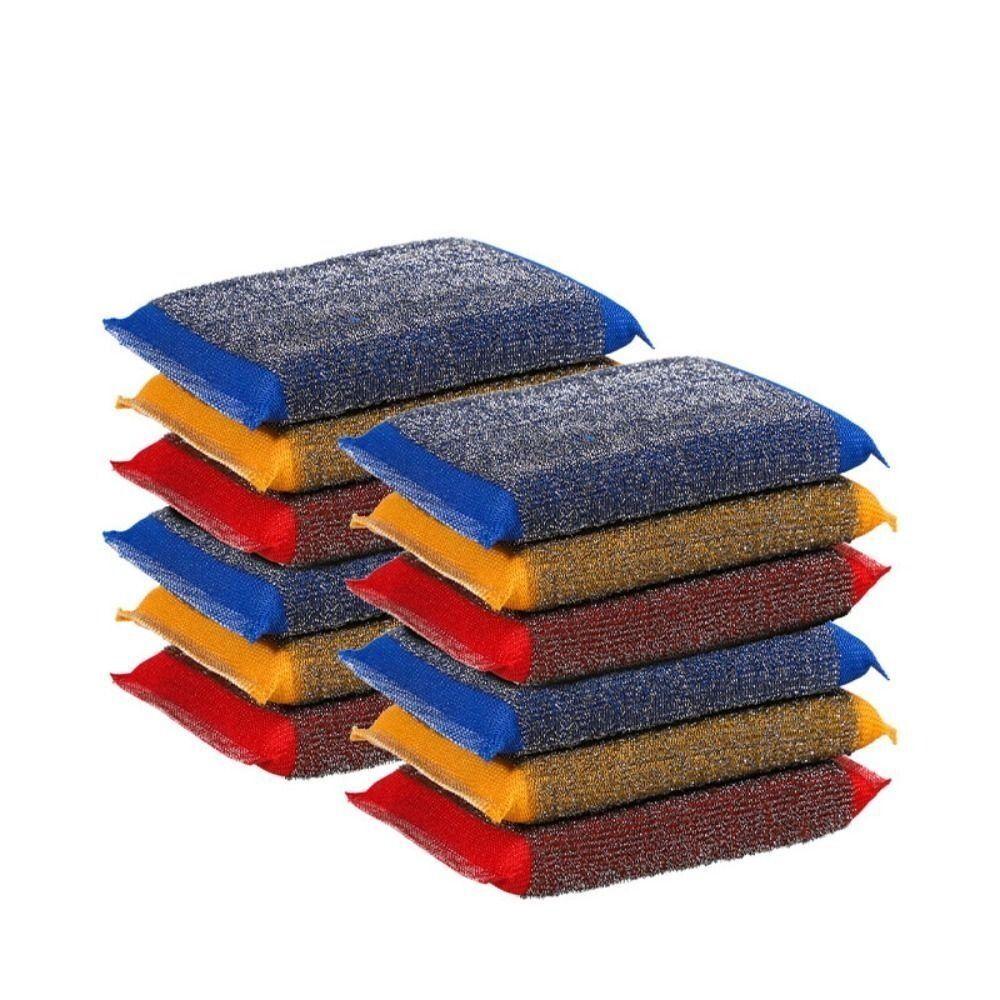 New Sponge Washing Pads Stainless steel wire Non-Scratch Dishes Scrub Sponges Decontamination Reusable Dishwashing Sponge