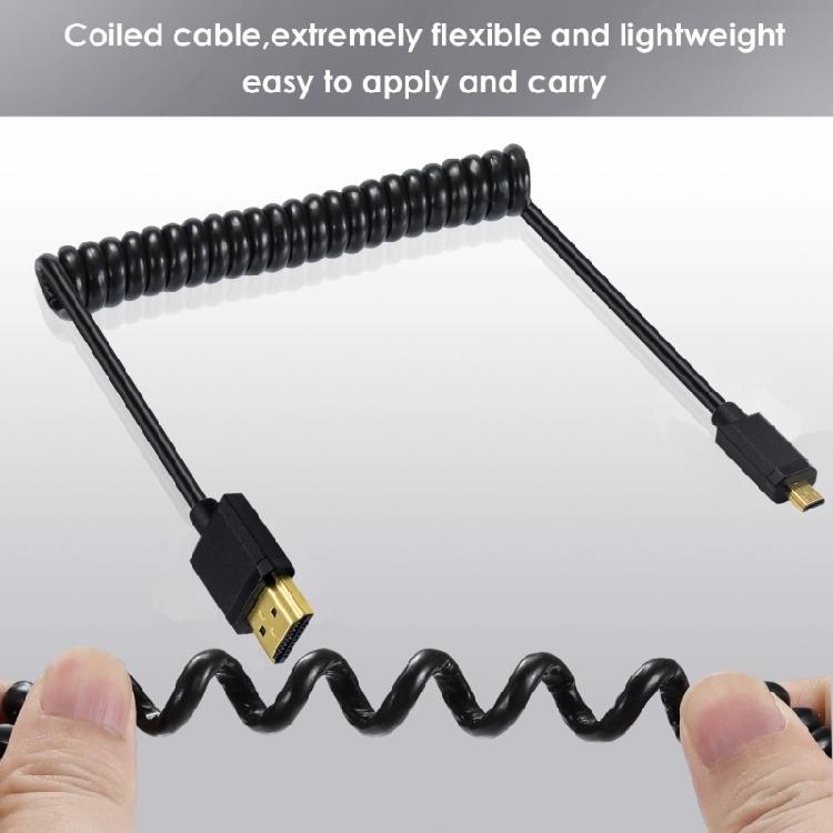 10.2Gbps Micros HDMIs to HDMIs Male Cable with Gold Plate Connectors for Superior Signal Performances and Durability