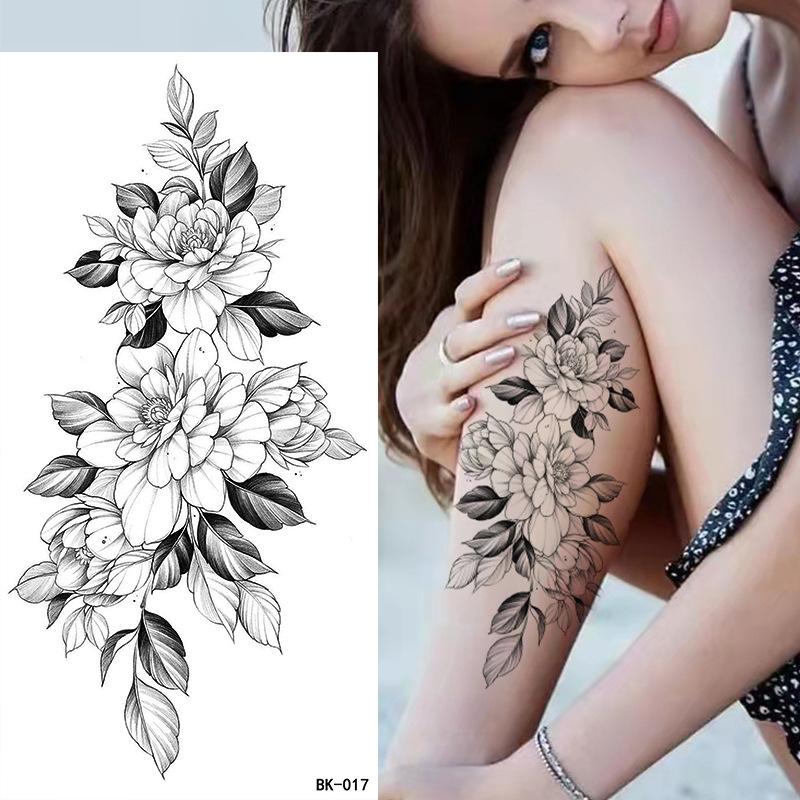Dark Butterfly Sexy Waterproof Temporary Tattoo Sticker India Women Back Waist Flash Tatoo Girl Body Art Fake Tattoos Realistic