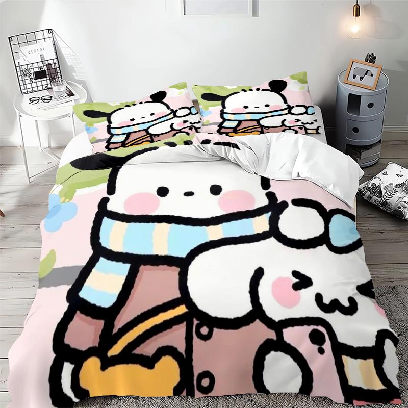 Постельное белье с 3D-принтом Pochacco, комплекты: одеяло, покрывало, пододеяльник, наволочки, 2-3 предмета, декор для детской и взрослой спальни