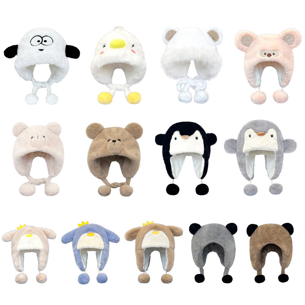 Шапка-ушанка с пушистыми ушками, утолщенная плюшевая шапка-наушник для катания на лыжах, походов, универсальная женская ветрозащитная шапка-ушанка для холодной погоды