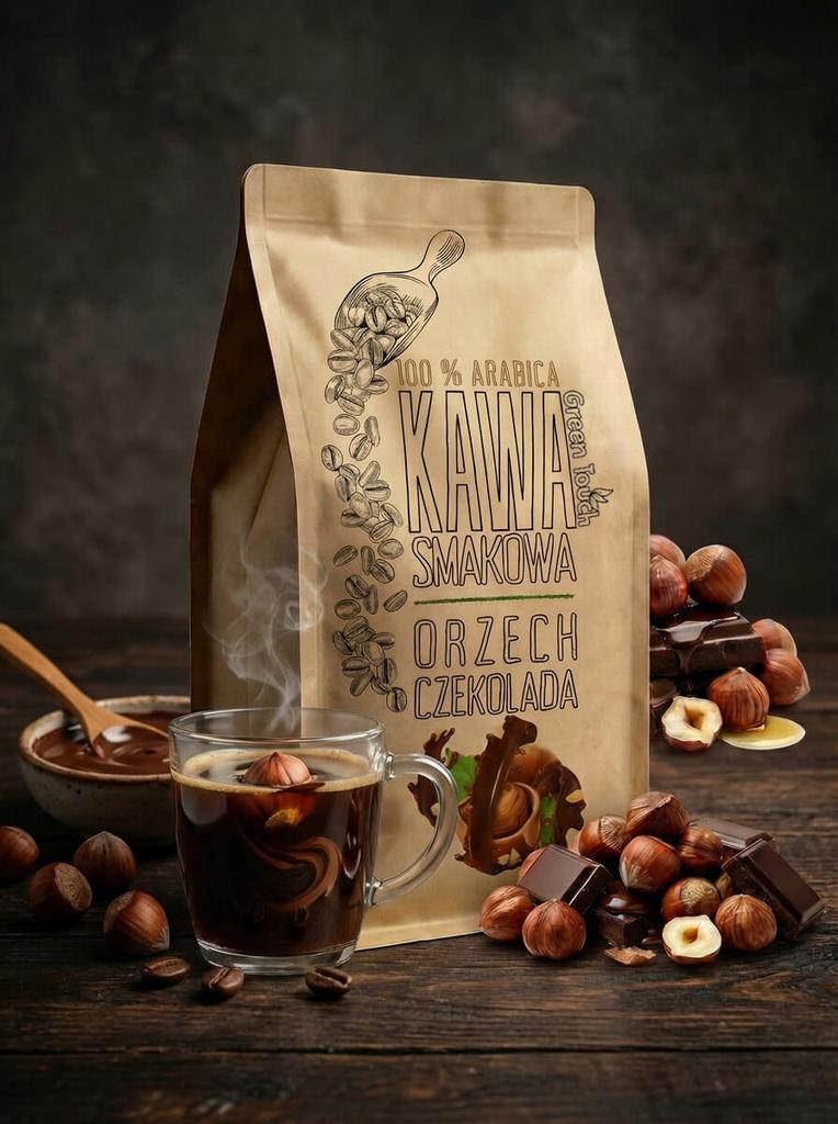 Kawa Mielona Smakowa Orzechowo Czekoladowa Arabica 1 Kg Green Touch