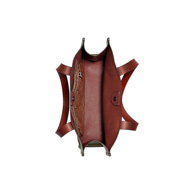 Coach Сумка-тоут из тисненой кожи с логотипом, однотонная, с текстурой личи, серия 35, сумка для покупок, сумка через плечо, ручная сумка, большая мужская сумка-тоут, темно-зеленая CH757-ARY