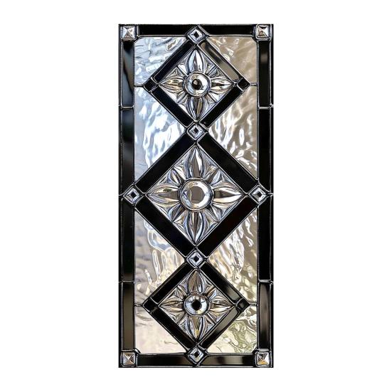 Geometric Window Film Rhombus Pattern Privacy Film Stained Glass Art Static Cling Sun Blocking Decal for Home Office Windows Glass Doors