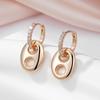 Kinel свиной нос натуральный циркон висячие серьги для женщин цвет розового золота изысканные ювелирные изделия