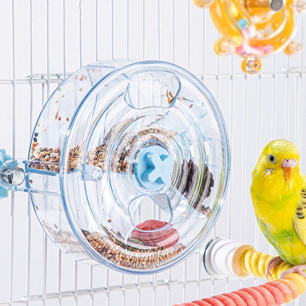 Large Capacity Birds Foraging Wheels 5 Compartments Birds Food Box Birds Accessoires