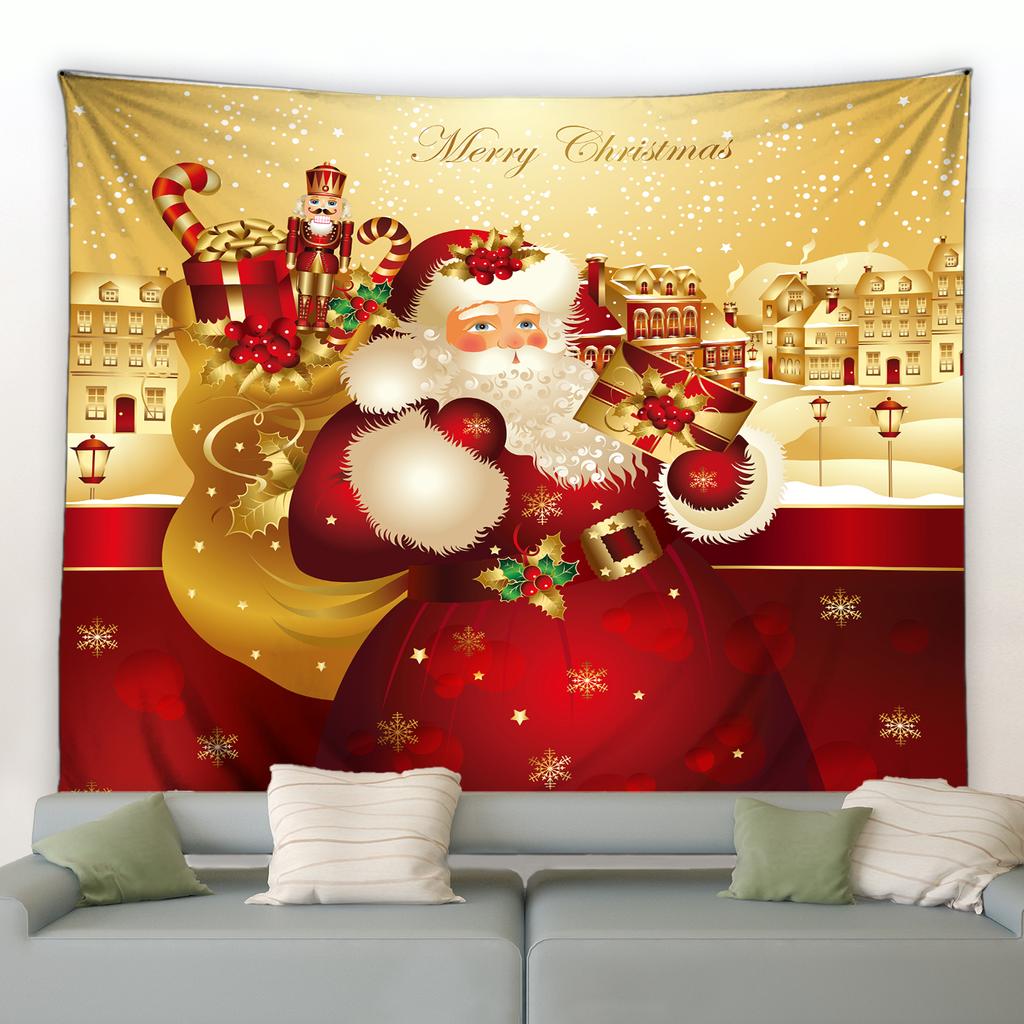 Home Christmas Tapestry Santa Claus Snowman Christmas Tree Holidays Living Room Bedroom Dormitory Room Tapestry