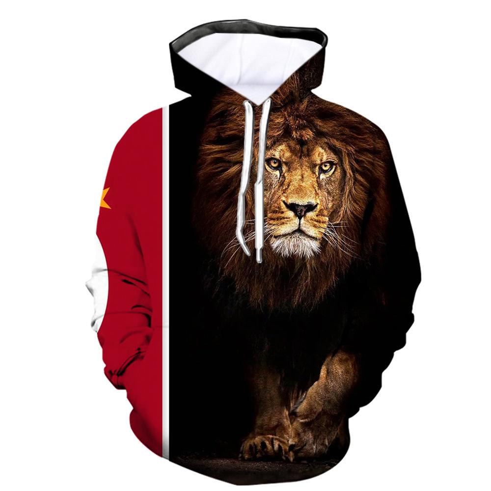 Весенне-осенняя модная мужская толстовка с 3D принтом льва, уличная одежда, одежда для пар, пуловеры с длинными рукавами для бега, повседневный спортивный костюм