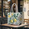 Lemon Print Tote Bag Fashion Casual Daily Shoulder Bag Lightweight Large Capacity Outdoor Handbag