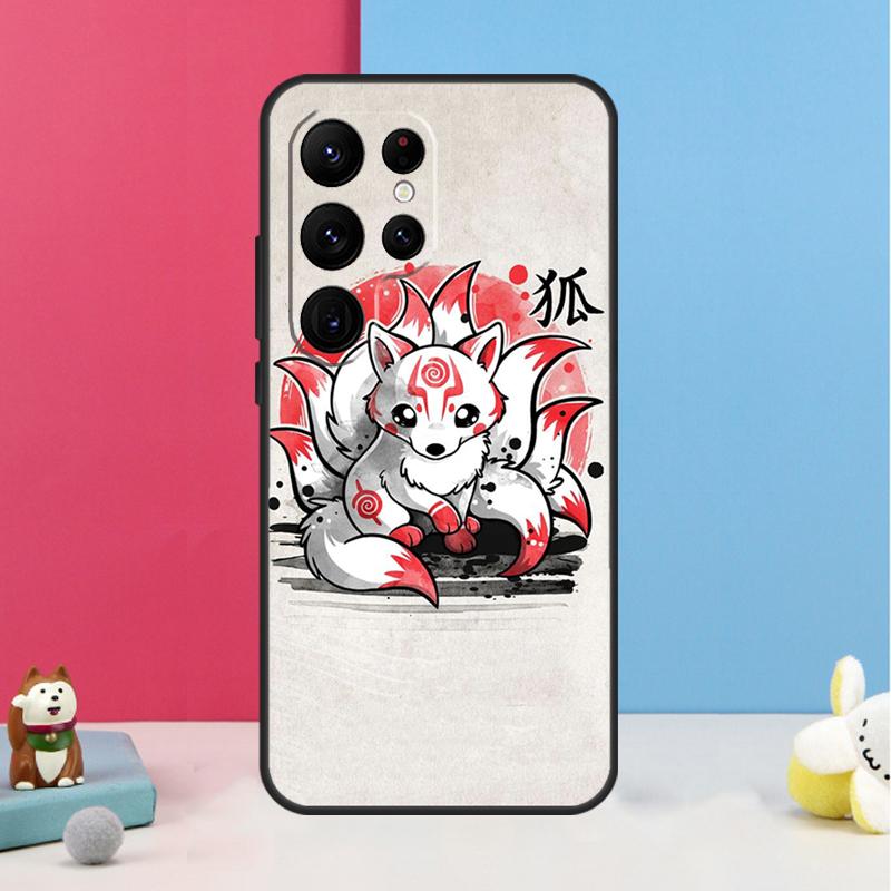 Kitsune Fox Art Case For Samsung Galaxy S24 Ultra S23 S22 S9 S10 Note 10 Plus Note 20 S20 FE S21 FE Cover
