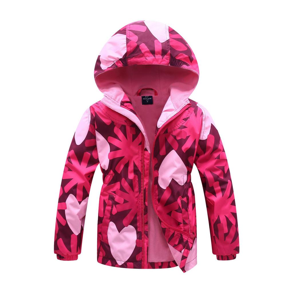 Девочковое флисовое пальто-тренч средней длины: Модная куртка-ветровка на осень/зиму