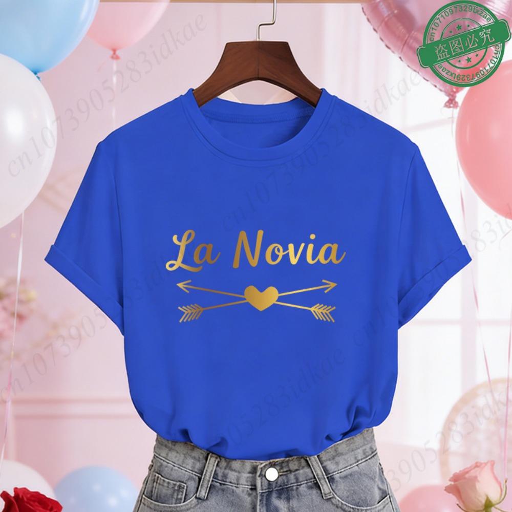 Spanish Girls Bridal Shower T-Shirts Team Bride Tribe Gold Blouses Short Sleeve O Neck Tees for Hen Party Wedding Celebration