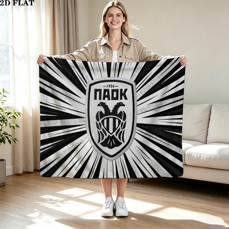 PAOK Print Flannel Blanket High Quality Warm Comfortable Cover for All Seasons Perfect for Gifts Home Decor