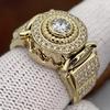 White Zircon Ring, Luxury Men's Engagement and Wedding Accessories
