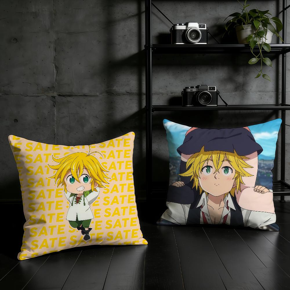 Anime The SSeven DDeadly Sins Meliodas cushion cover Birthday Anniversary Gifts Double Sided Printed Zipper Cushion Cover