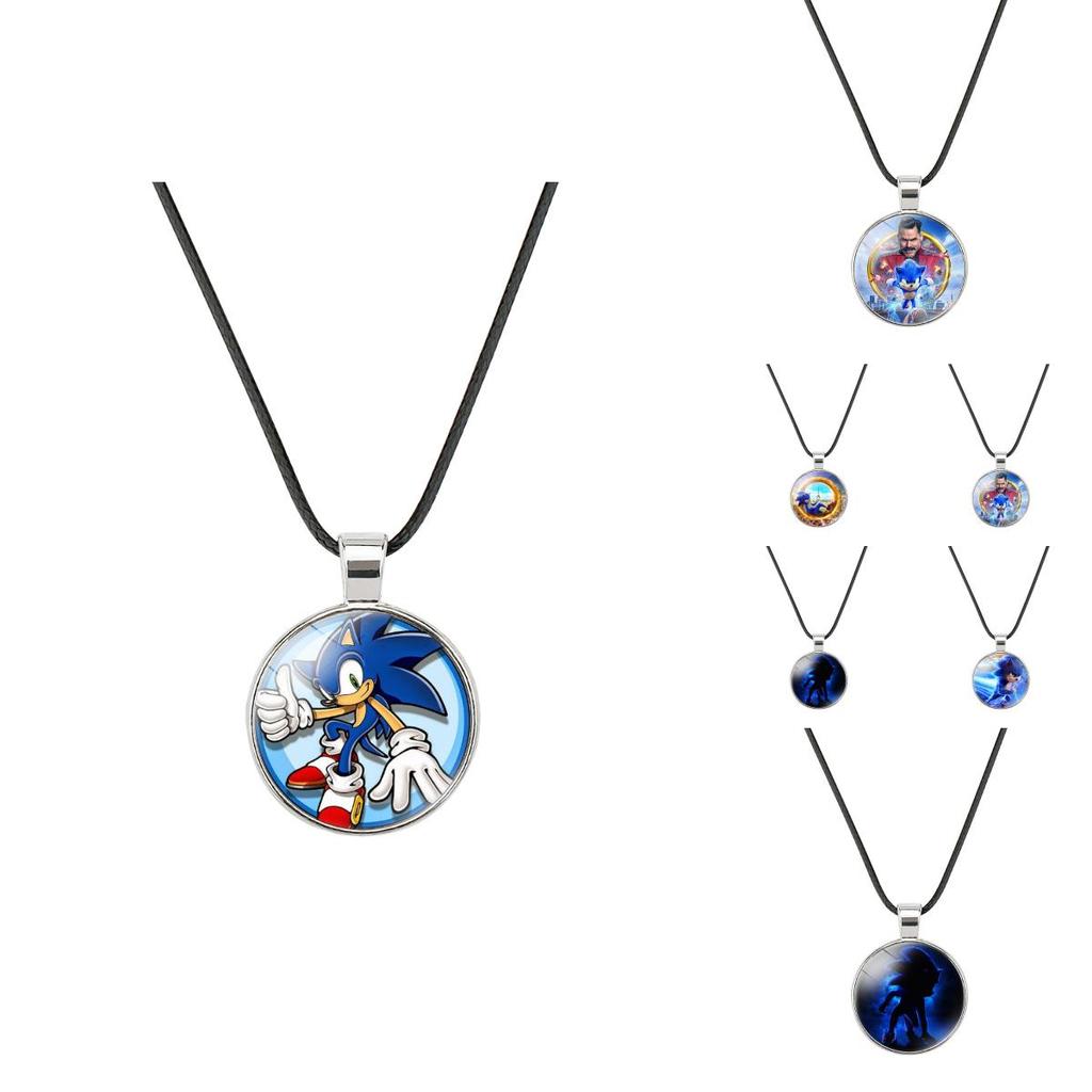 Кулон-ожерелье Соник Ежик Сплав Шарм Мягкая веревка Мультяшные украшения Подарок