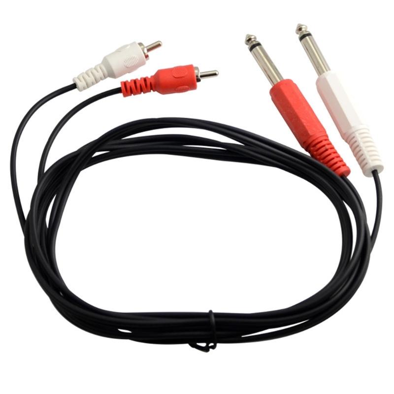 Адаптер RCA на 1/4, Кабель-адаптер RCA Male на 1/4 6,35 мм, 2 стереоджека 1/4 дюйма 6,35 мм TRS на 2 аудиолинии RCA Male