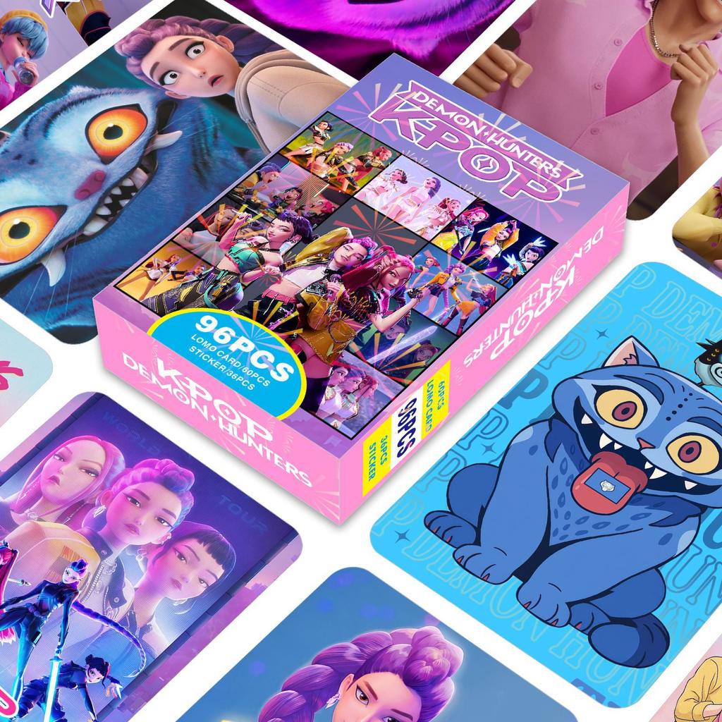 96 Двусторонних цветных фотокарточек HD с персонажами аниме, Коллекционные карточки с аниме-периферией, Наклейки и Поздравительные открытки