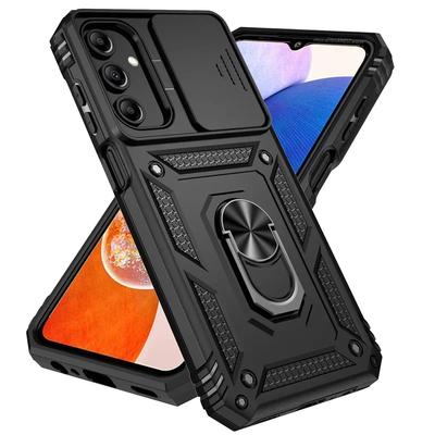 Чехол для телефона с защитой камеры Slide Camera Lens Grade Armor для Samsung Galaxy A73 A72 A56 A54 A36 A16 A15 A25 A35 A55 5G с кольцом-подставкой