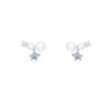 Korean micro-inlaid zirconium pearl pentagram earrings women's niche design temperament earrings new ear jewelry