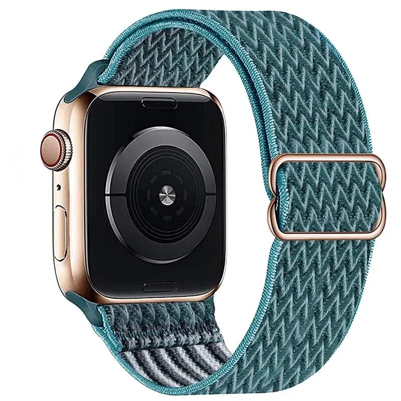 Эластичный нейлоновый ремешок для Apple Watch ultra 2 49 мм Series 9/8/7 41 мм 45 мм 38/42-40 мм/44 мм Богемский браслет ремешок для iWatch 6 5 4 3 Se