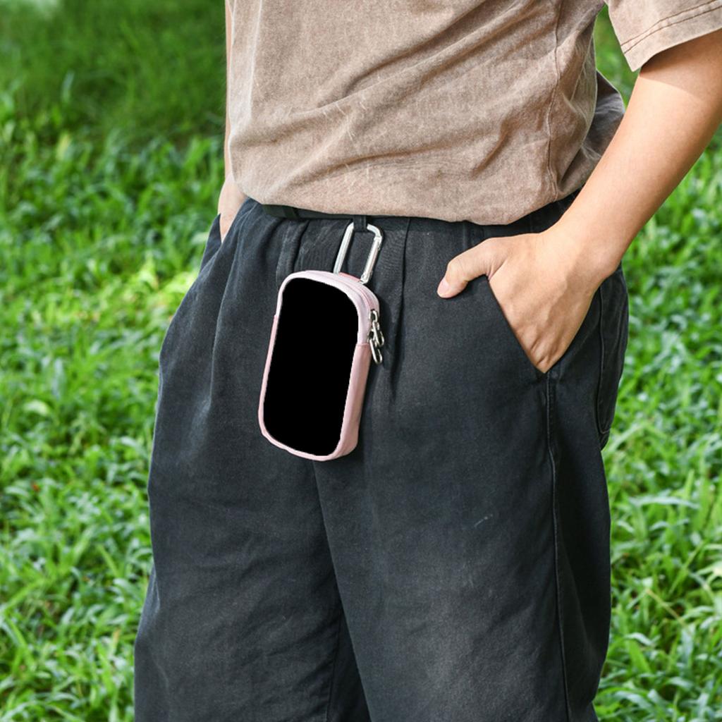 Портативная сумка для хранения MP3/MP4 с карабином, удобный дорожный чехол с прозрачным окном, устойчивый к ударам органайзер