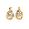 Salircon Trendy Hollow Double Ring Stainless Steel Earrings Women High Quality Waterproof Daily Piercing Ear Accessories Jewelry