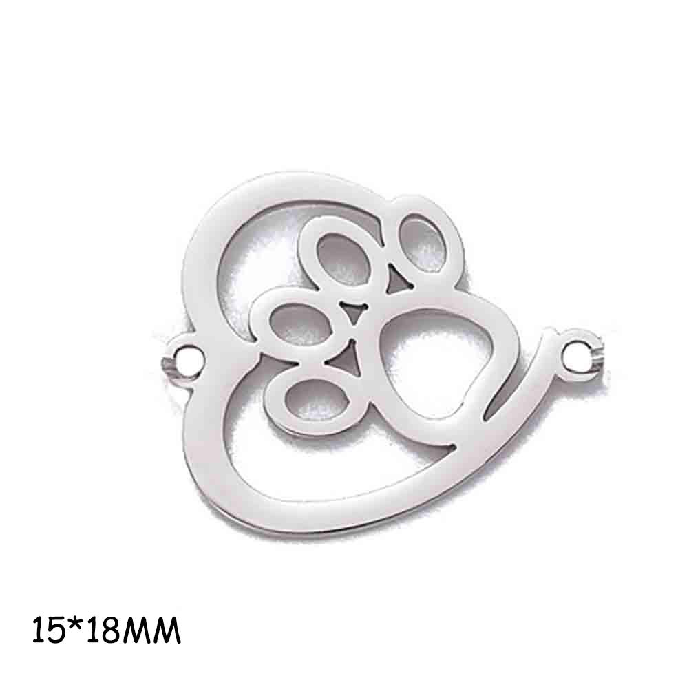 Cazador Dog Cat Paw Footprint Charms for Jewelry Making Stainless Steel Animal 2 Holes DIY Pendants for Bracelet Necklace 2026