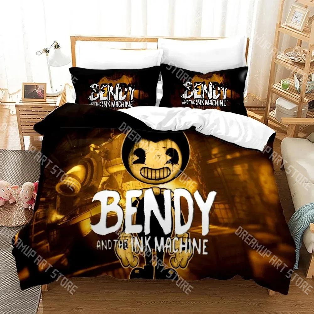 Модный игровой набор постельного белья Bendy and the Ink Machine Односпальный Двуспальный Полный Queen King Размер Набор постельного белья для детской комнаты Комплекты с пододеяльником Комплект простыней